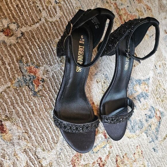 Dream Pairs Rhinestone 3-Inch Chunky Heel Sandals, like new sz 9 - Picture 6 of 8